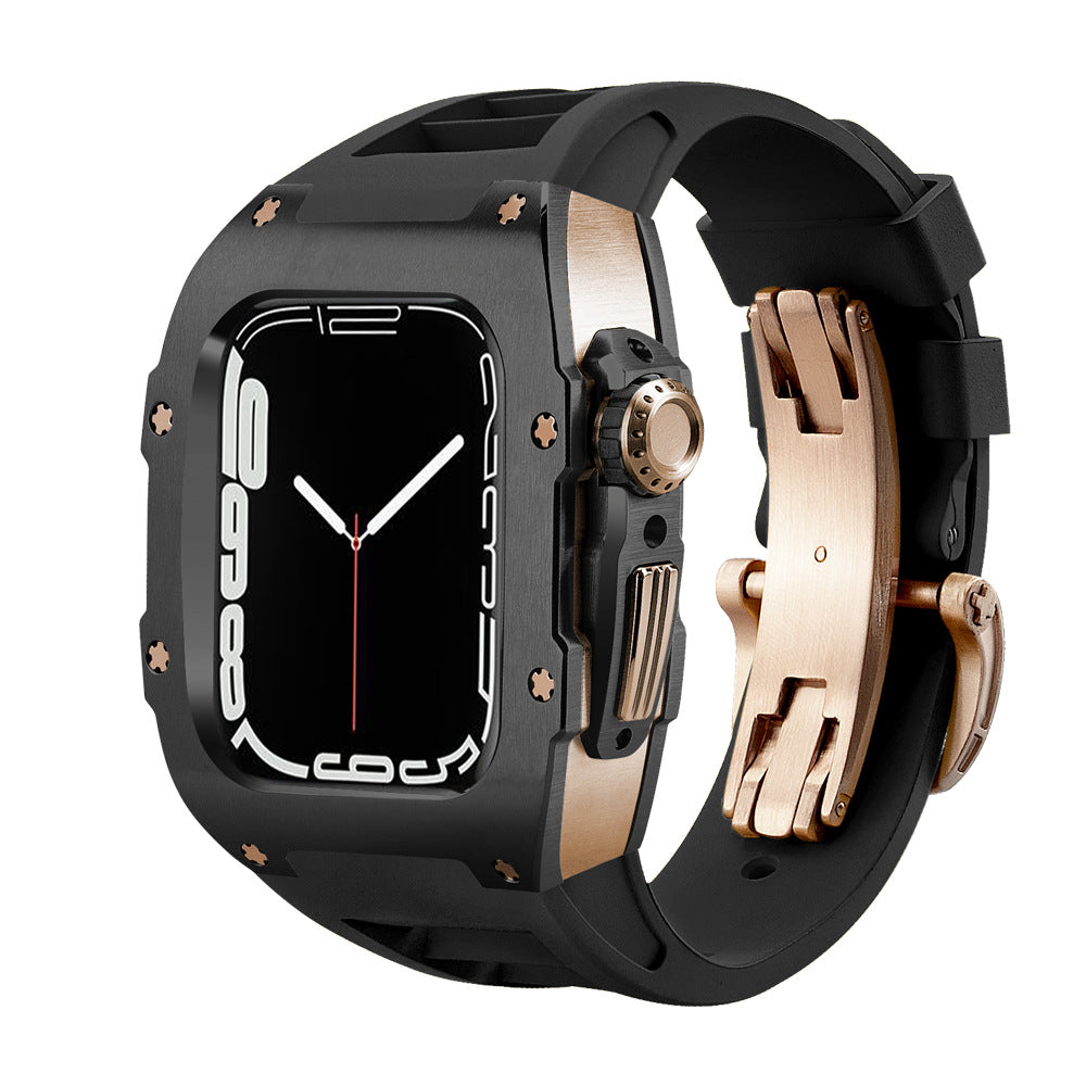 RM Series Fluororubber Band Stainless Steel Case Retrofit Kit For Apple Watch