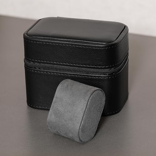 ROTHWELL 2 Watch Travel Case Storage Organizer for 2 Watches | Tough Portable Protection w/Zipper Fits All Wristwatches & Smart Watches Up to 50mm (Black/Grey) - color: Black/Grey - w/ Accessory Lid