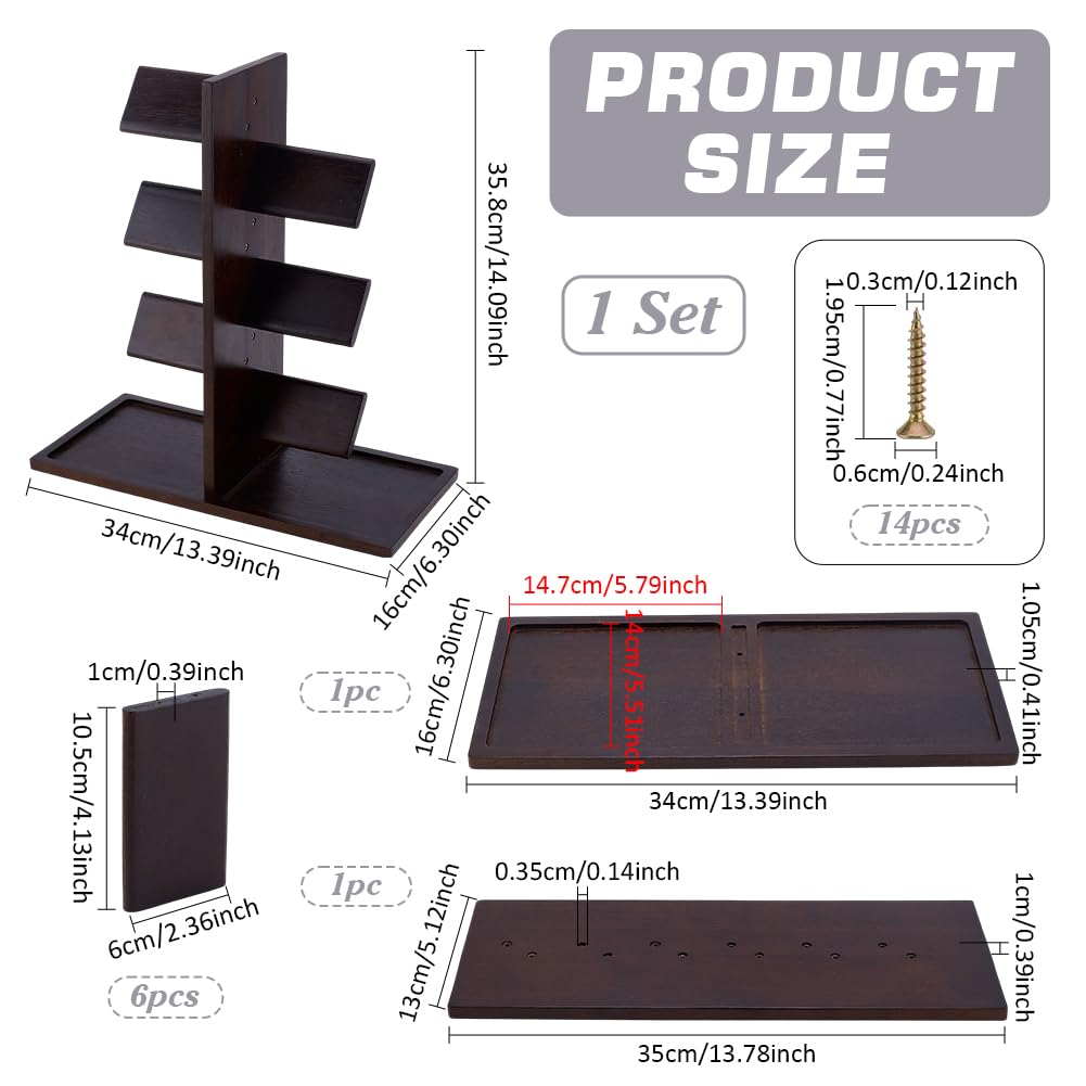 PH PandaHall Wooden Watch Holder Stand Watch Display Tower Watches Display Racks Multiple Watches Organizer Tabletop Jewelry Holder for Men Women Gifts Watch Bracelets Showcase Storage