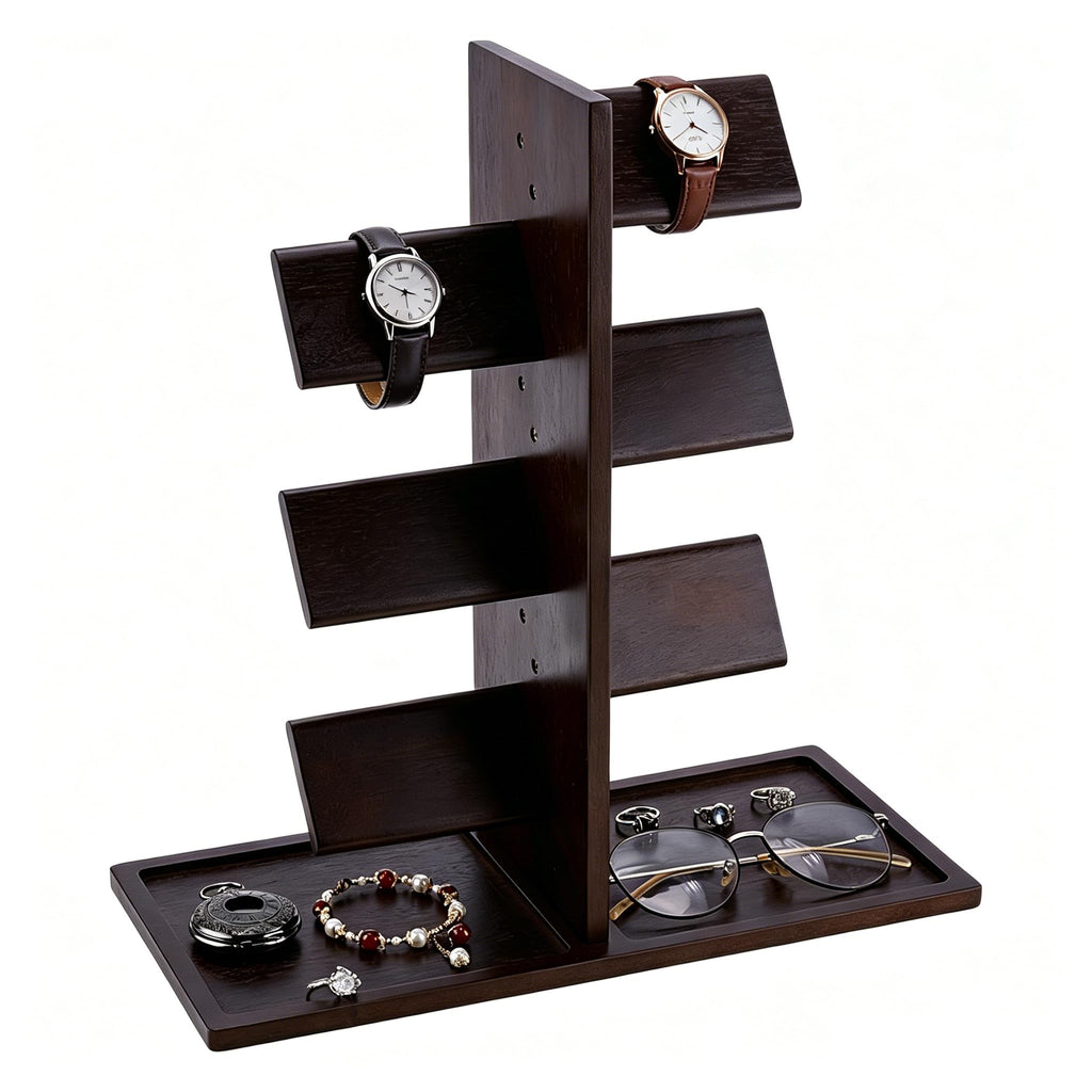 PH PandaHall Wooden Watch Holder Stand Watch Display Tower Watches Display Racks Multiple Watches Organizer Tabletop Jewelry Holder for Men Women Gifts Watch Bracelets Showcase Storage