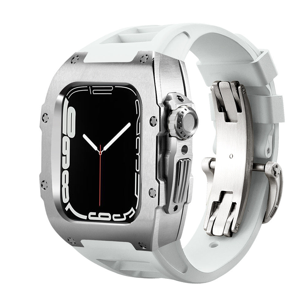 RM Series Fluororubber Band Stainless Steel Case Retrofit Kit For Apple Watch