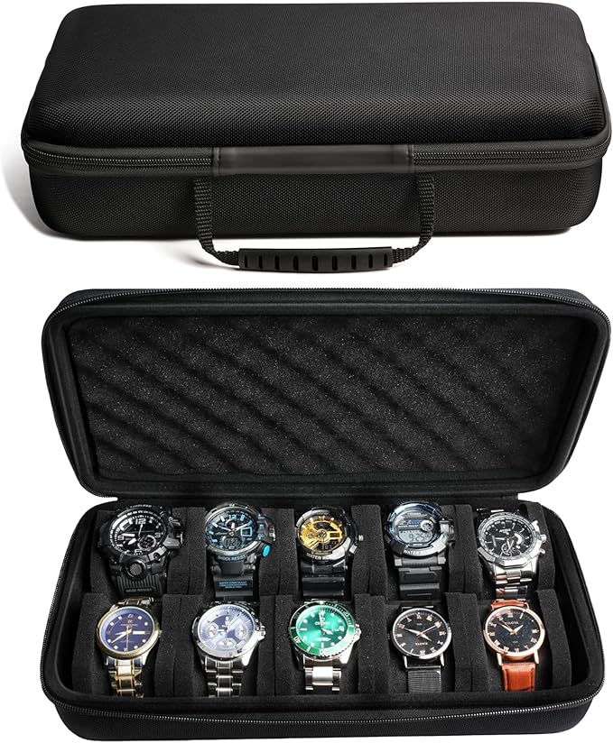10 slots watch travel case, Hard Portable watch carry storage organizer box