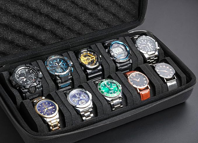 10 slots watch travel case, Hard Portable watch carry storage organizer box