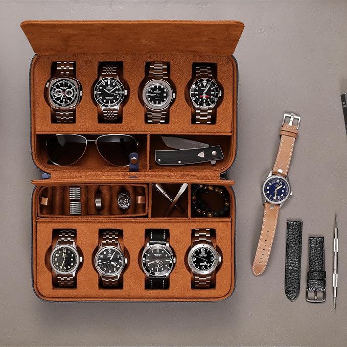 ROTHWELL 8 Watch Travel Case Storage Organizer