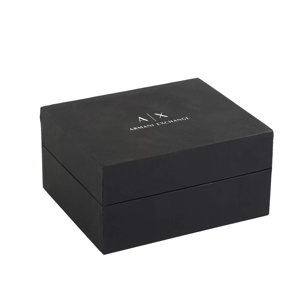 Armani Exchange Outerbanks AX7105 Men's Chronograph Watch – Black Dial with Black Stainless Steel Strap