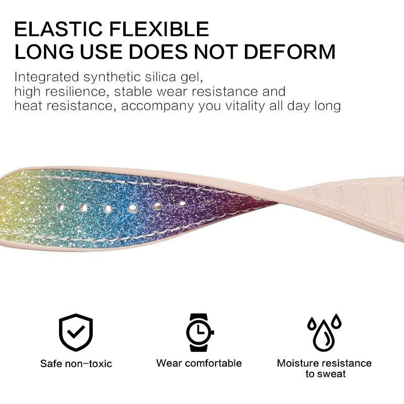 Glittering Prism Silicone Sports Band For Apple Watch Multiple Colors Available