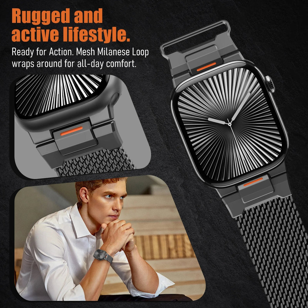 Mecha Milanese Loop Band For Apple Watch