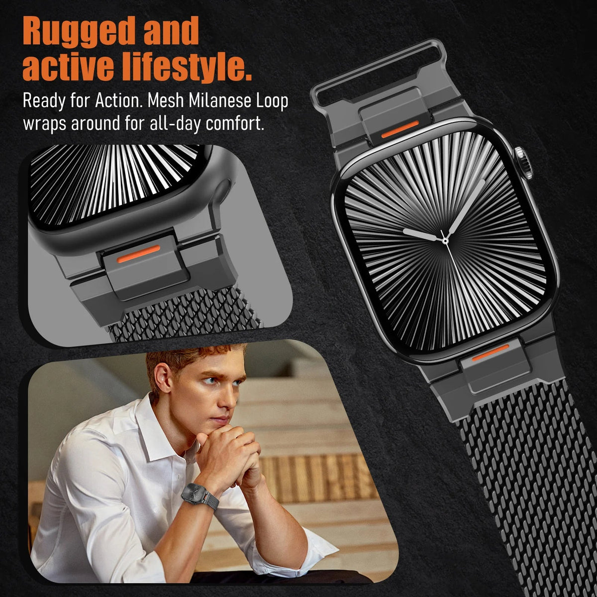 Mecha Milanese Loop Band For Apple Watch