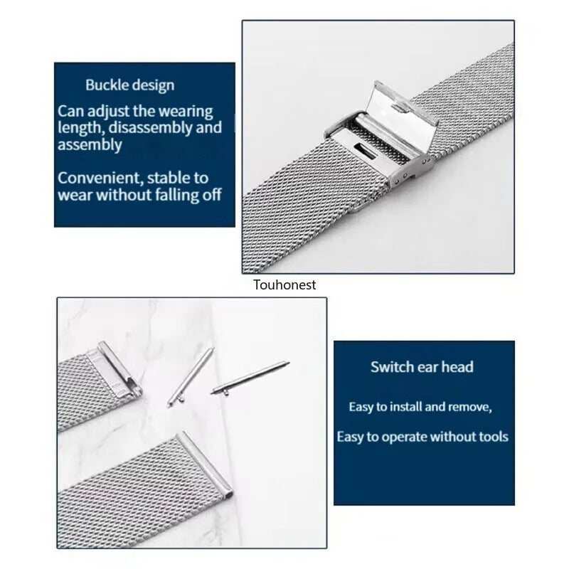 Milanese Mesh Bracelet for Samsung, Huawei & Garmin Watches