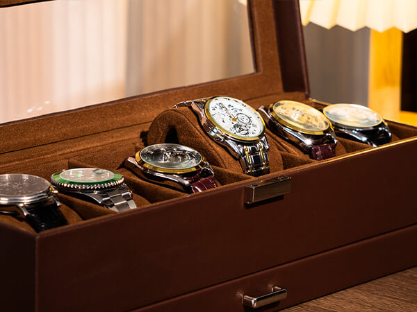 2-Layer Watch Box with Glass Lid, Jewelry Organizer Display Case | ProCase
