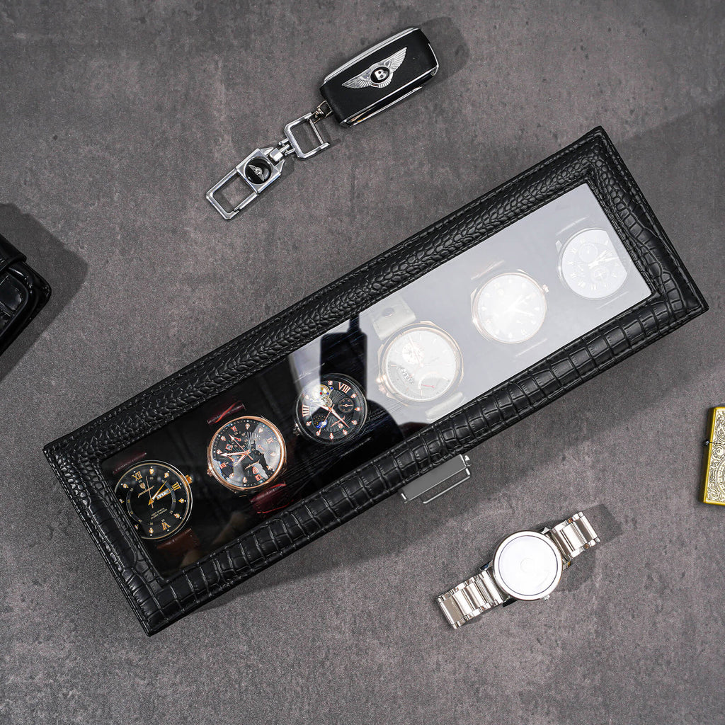 2-Layer Watch Box with Glass Lid, Jewelry Organizer Display Case | ProCase