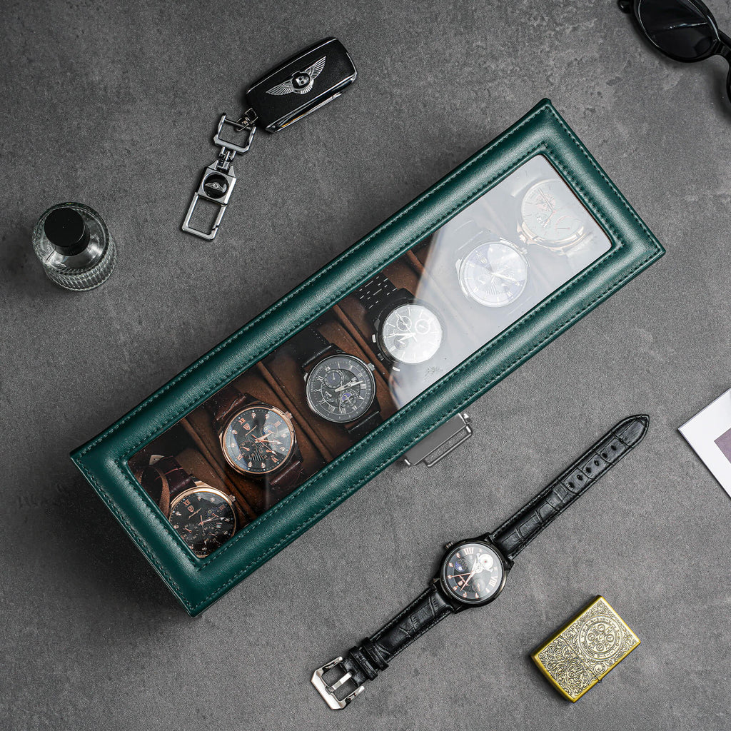 2-Layer Watch Box with Glass Lid, Jewelry Organizer Display Case | ProCase