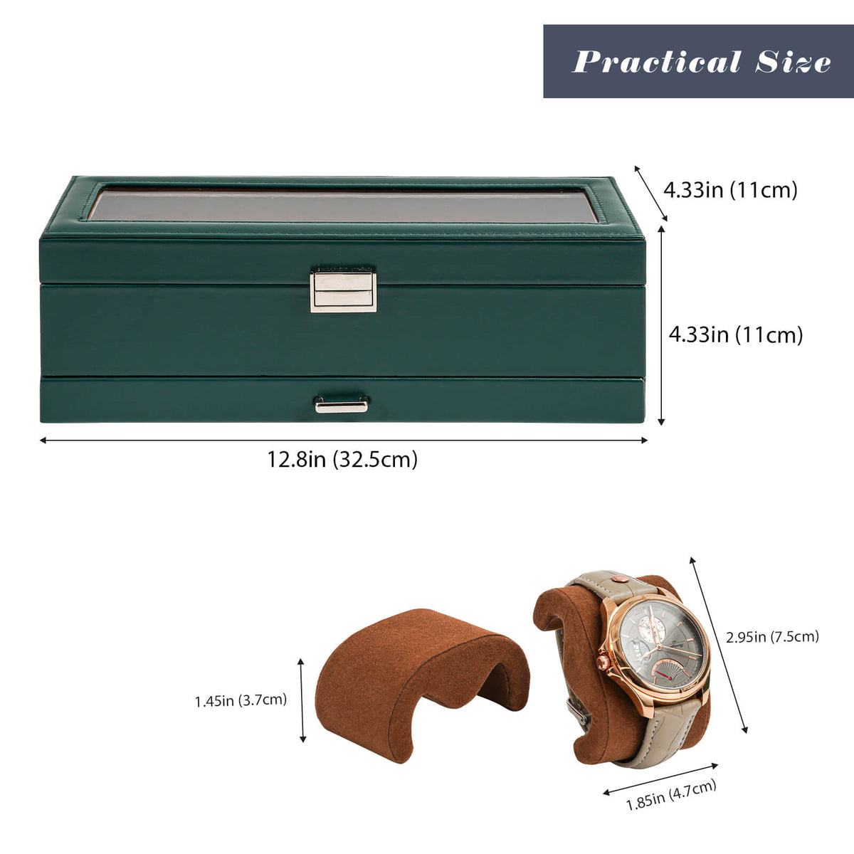 2-Layer Watch Box with Glass Lid, Jewelry Organizer Display Case | ProCase