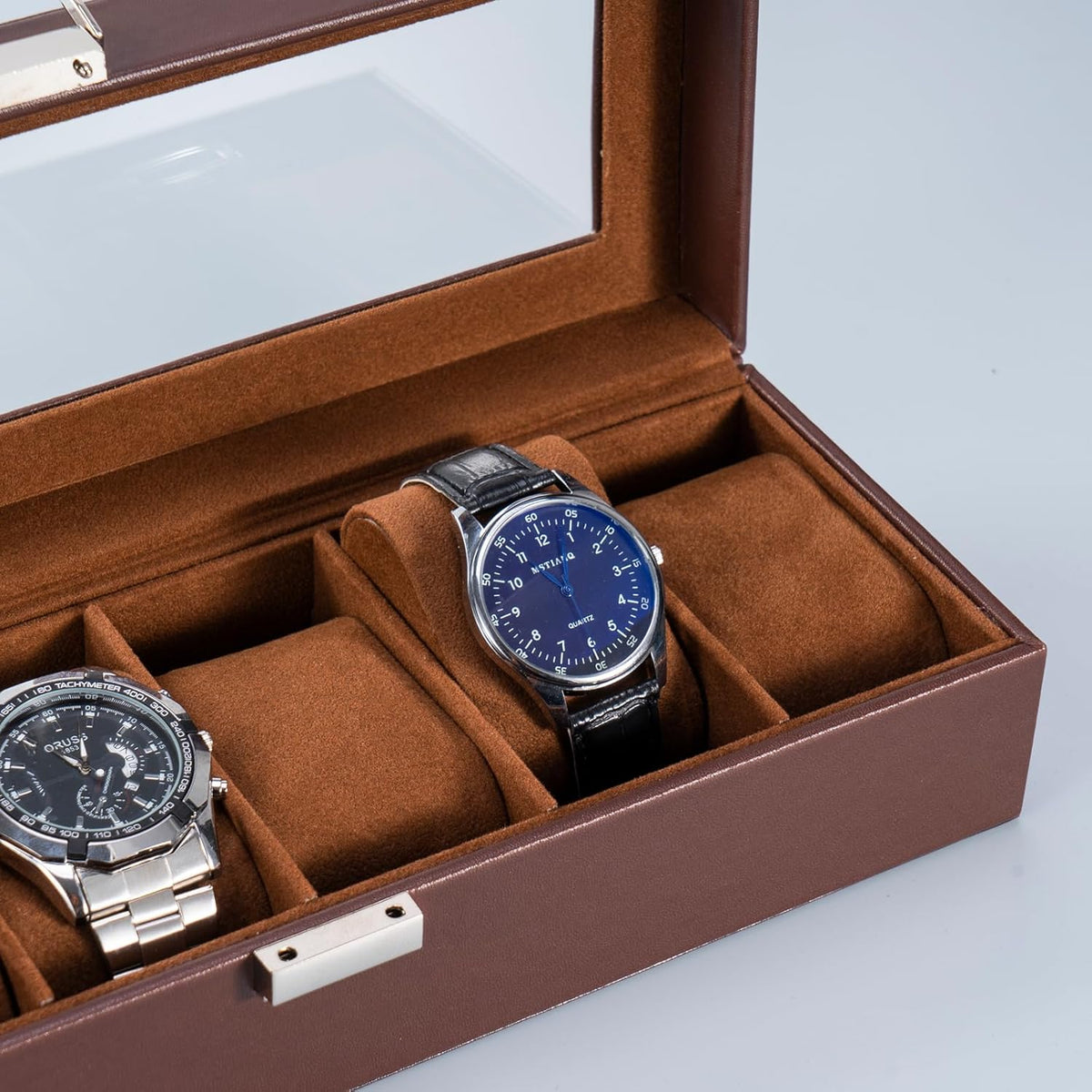 Watch Box with Glass Lid, 3-18 Slots PU Leather Watch Storage Organizer & Display Case | ProCase