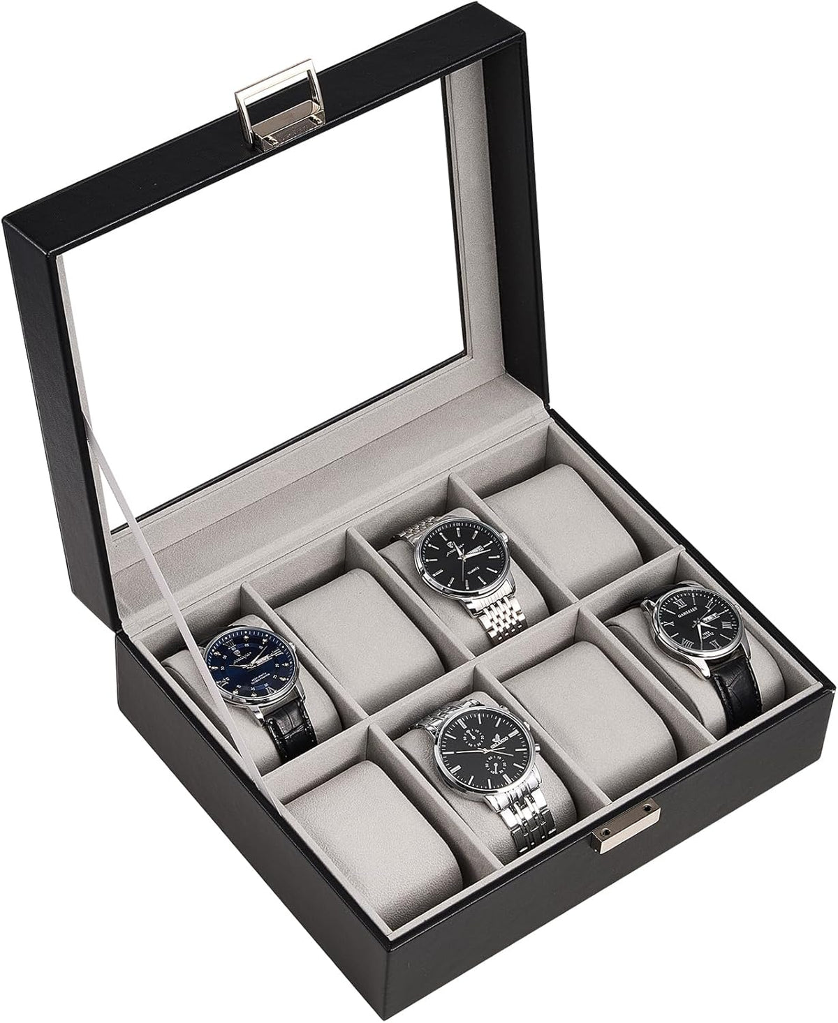 Watch Box with Glass Lid, 3-18 Slots PU Leather Watch Storage Organizer & Display Case | ProCase