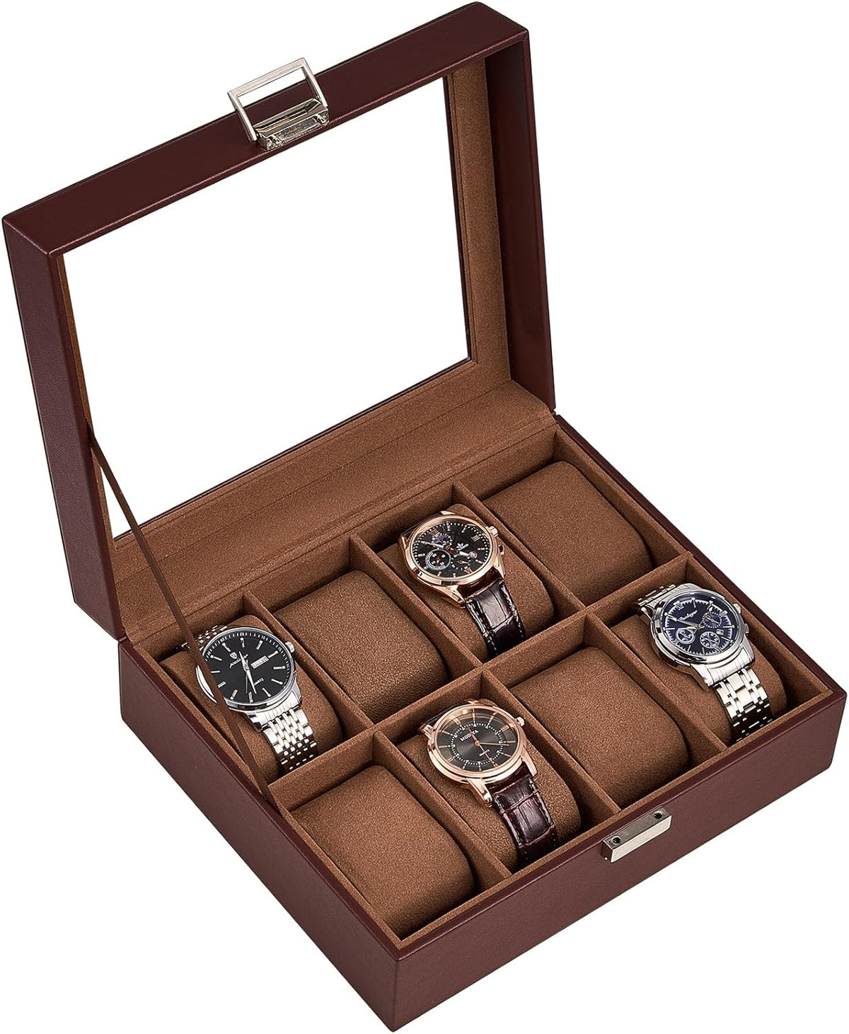 Watch Box with Glass Lid, 3-18 Slots PU Leather Watch Storage Organizer & Display Case | ProCase