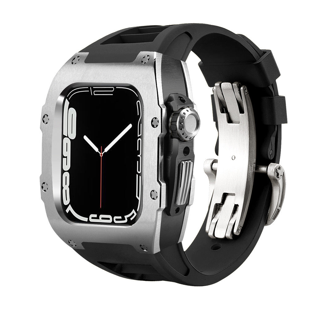 RM Series Fluororubber Band Stainless Steel Case Retrofit Kit For Apple Watch