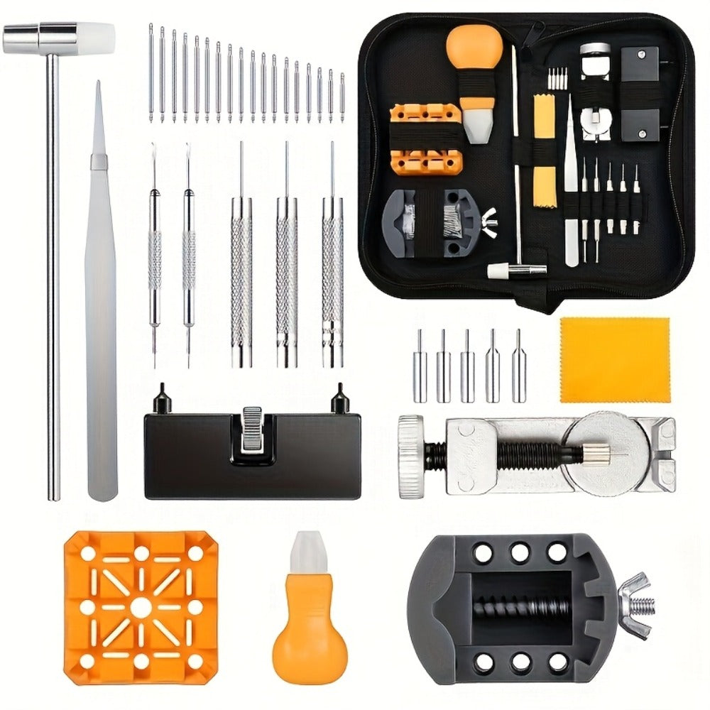 Watch Repair Kit with Case Opening and Strap Adjustment Tools in a 72 Piece Set for a Home Workbench