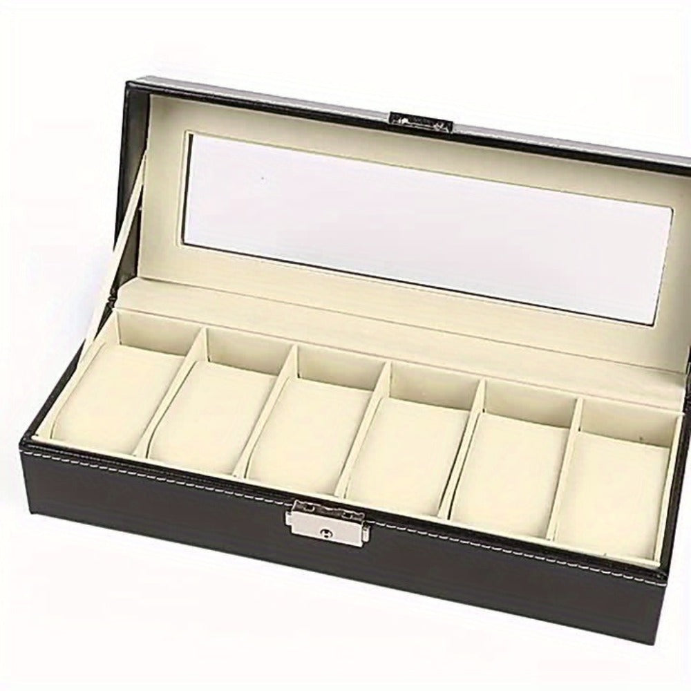 Jewelry Box - Watch Box 10 / 12 Slot Large Glass Lid - Watch Case Organizer with Removable Watch Pillows