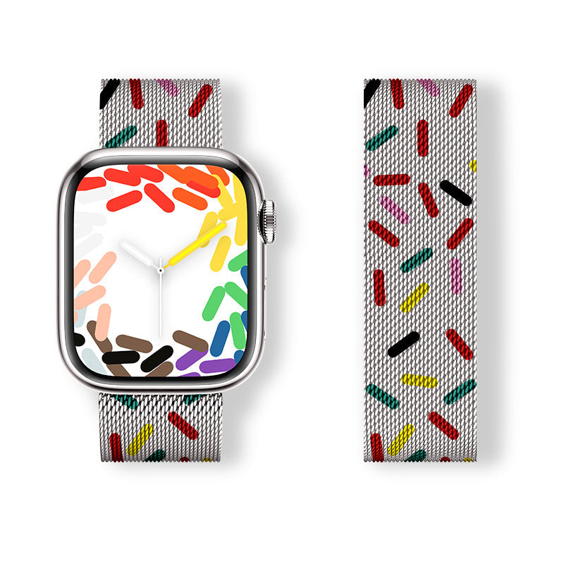 Magnetic Milanese Loop Band (For Apple Watch) Red Confetti