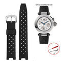 Rubber Silicone Notched Strap for Cartier Pasha