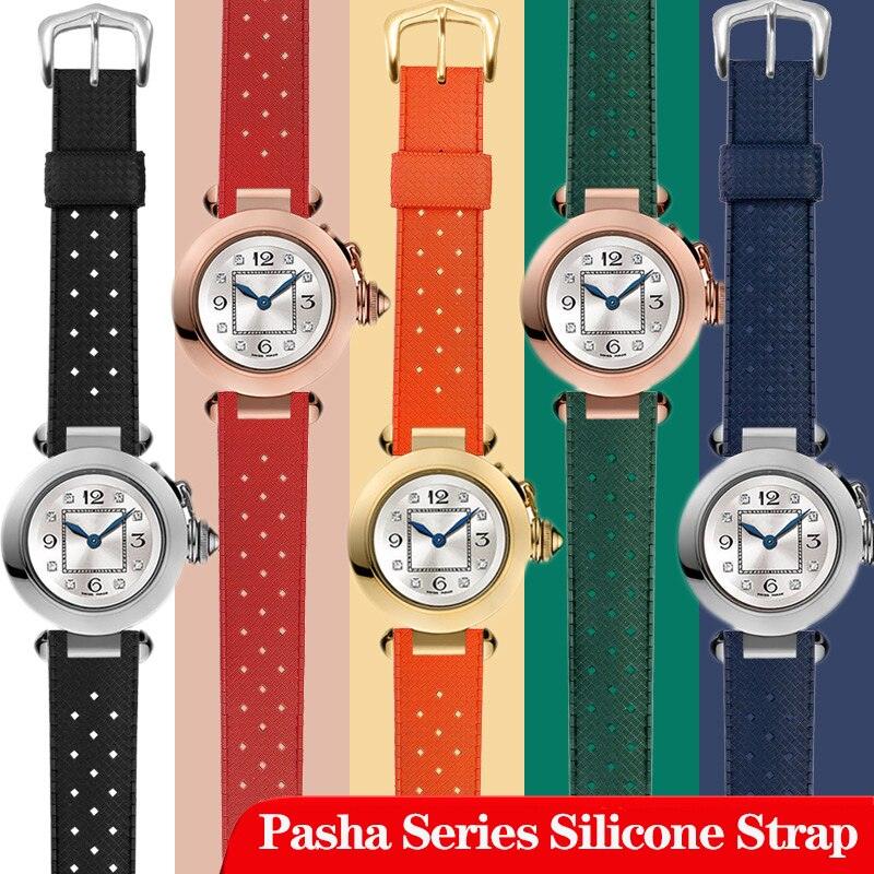 Rubber Silicone Notched Strap for Cartier Pasha