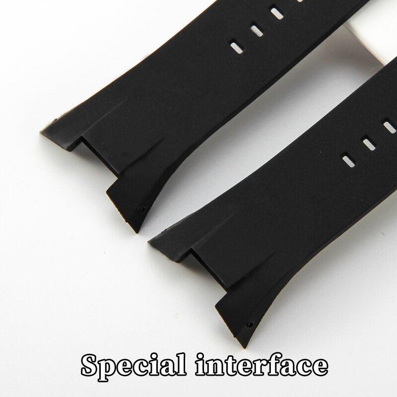 Silicone Notched Watchband for Armani AX