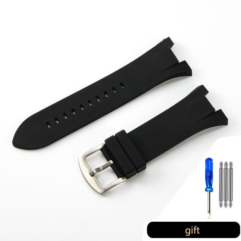 Silicone Notched Watchband for Armani AX